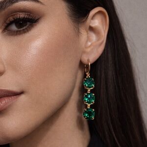 Swarovski Triple Stone Earrings